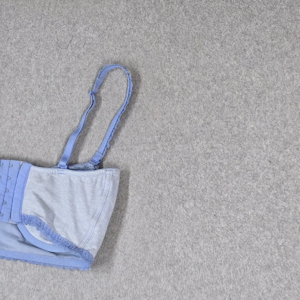 Victoria's Secret Women Bra 36D Blue T Shirt Underwired Lace Strap